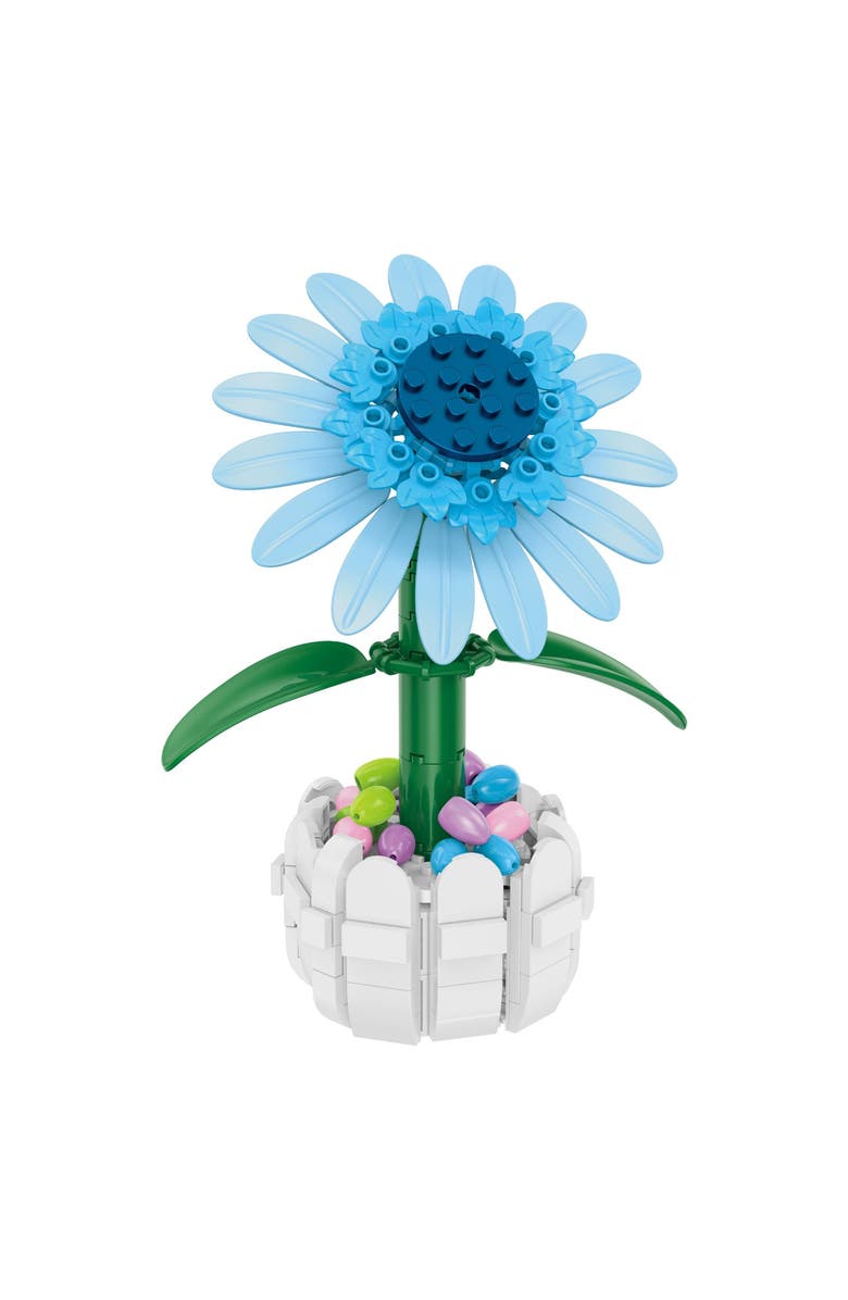 Brickcraft Bricktanicals Blue Sunflower in Picket Fence Pot Building Set, Alternate, color, Yellow
