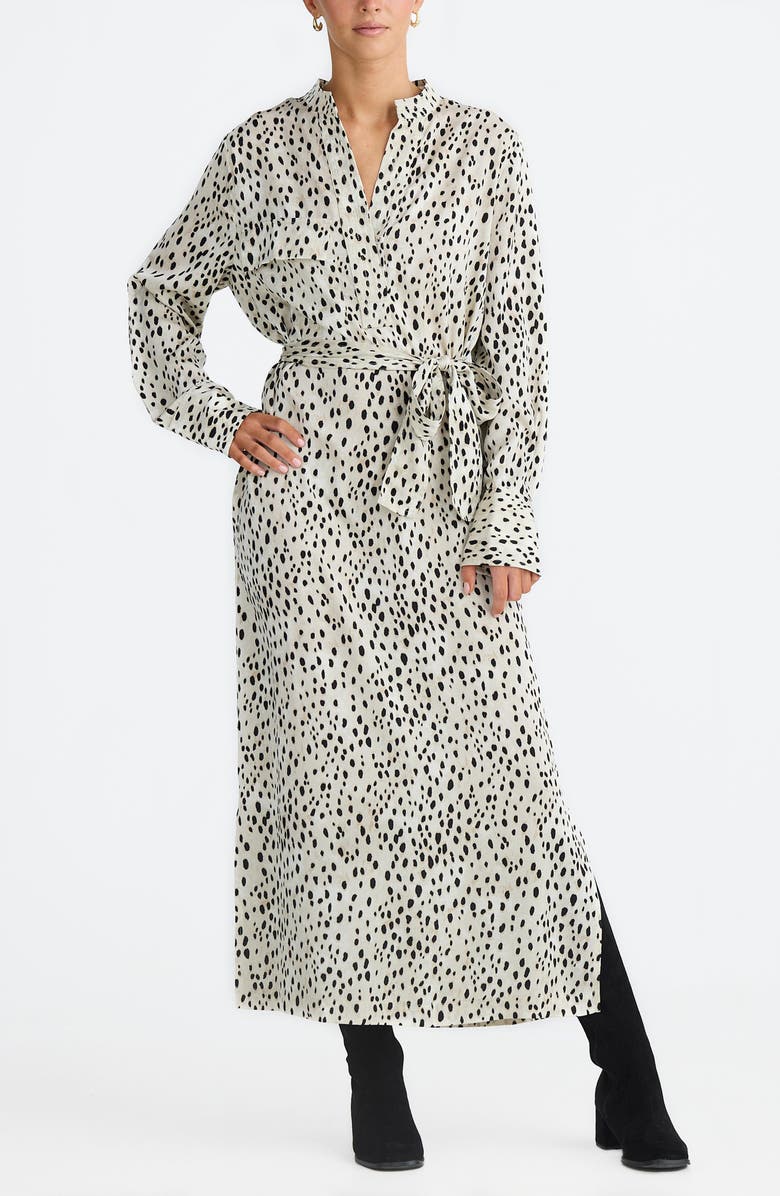 Brave+True Sampson Print Tie Waist Long Sleeve Maxi Dress, Alternate, color, Ocelot