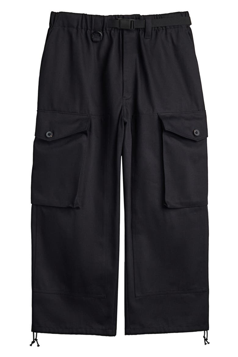 Cotton Twill Cargo Pants, Main, color, BLACK