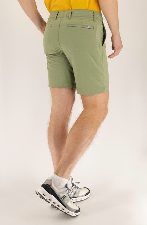 Devil-dog Dungarees 8-inch Hybrid Chino Shorts In Oil Green