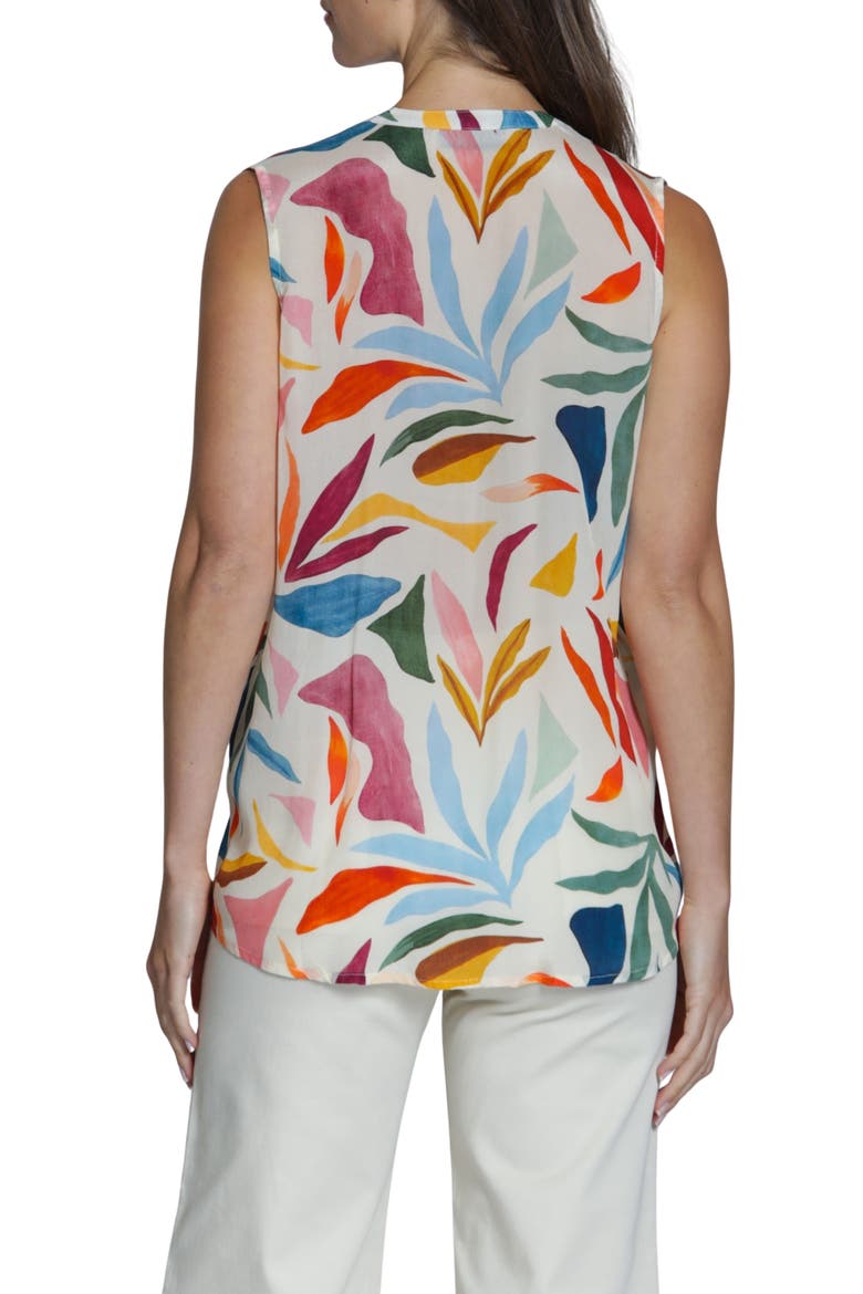 Sleeveless Button-Up Shirt, Alternate, color, ORANGE GOLD