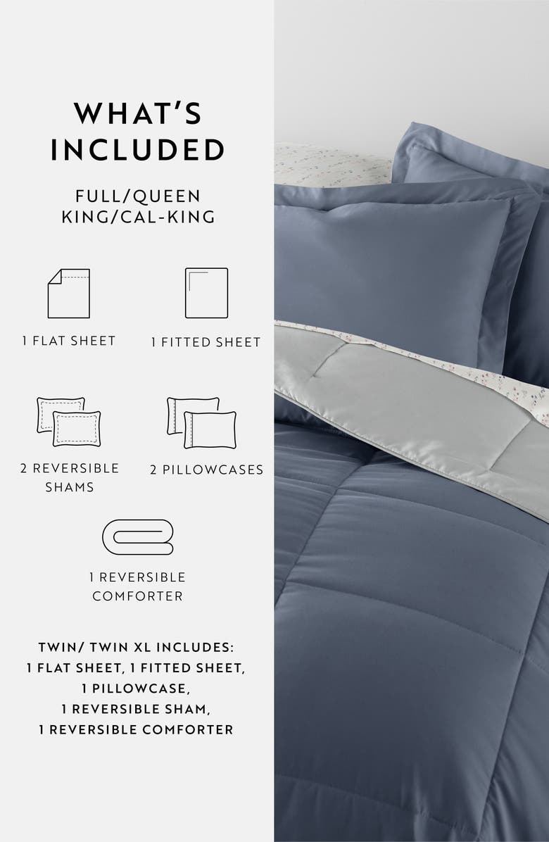 HOMESPUN 7-Piece Assorted Reversible Comforter Set, Alternate, color, Stone / Light Gray