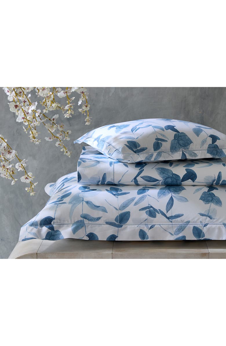 Matouk Antonia Duvet Cover, Alternate, color, Hazy Blue
