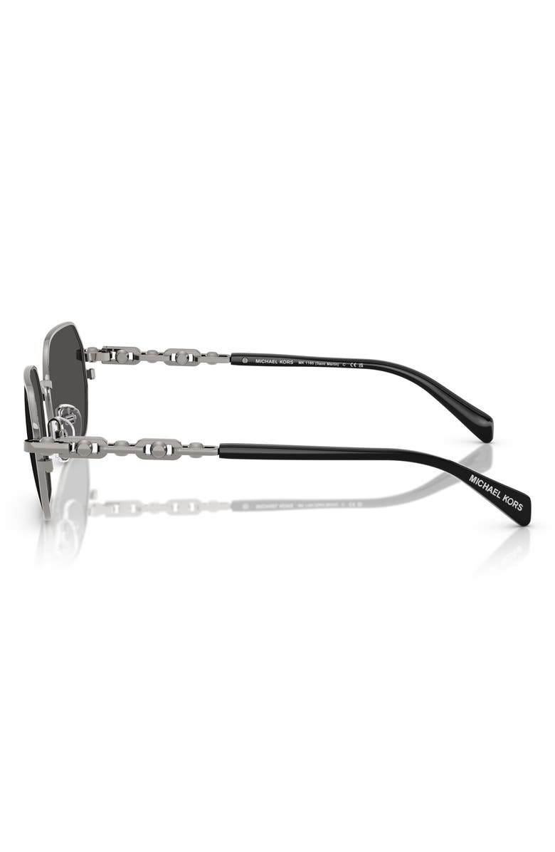 Michael Kors 57mm Irregular Sunglasses, Alternate, color, Gunmetal / Dark Grey