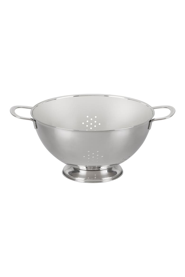 Set of 3 Stackable Stainless Steel Colanders, Alternate, color, STAINLESS STEEL