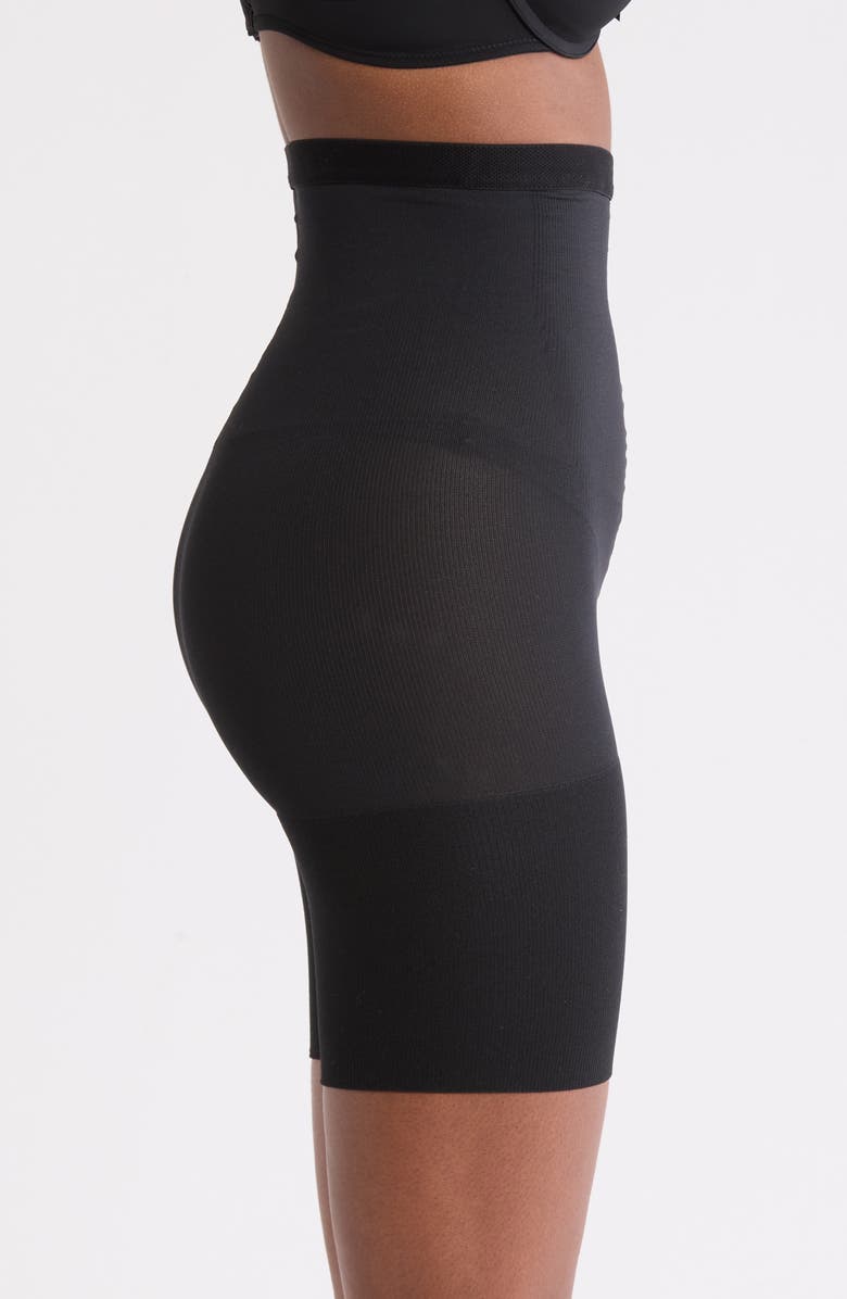 Assets by Spanx High Waist Shaping Shorts, Alternate, color, Black