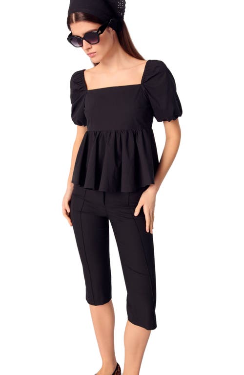 Maje Poplin Balloon Sleeve Top In Black