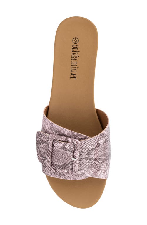Olivia Miller Bendy Comfort Slide Sandal In Pink Snake