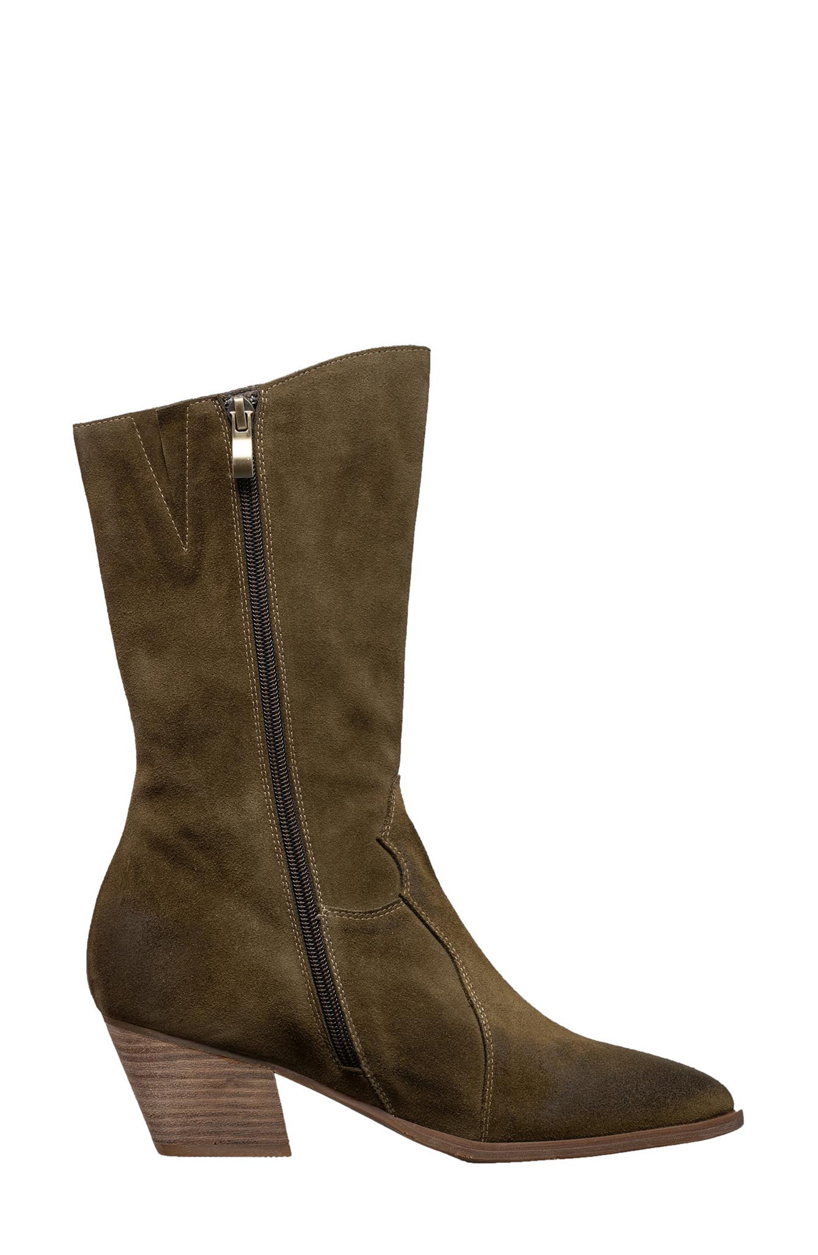 ANTELOPE Lorna Pointed Toe Boot, Alternate, color, Olive