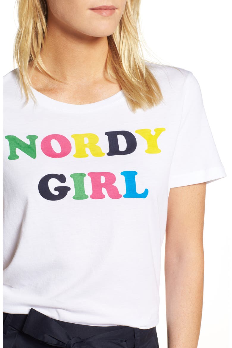 Short Sleeve Cotton Tee, Alternate, color, WHITE MULTI NORDY GIRL