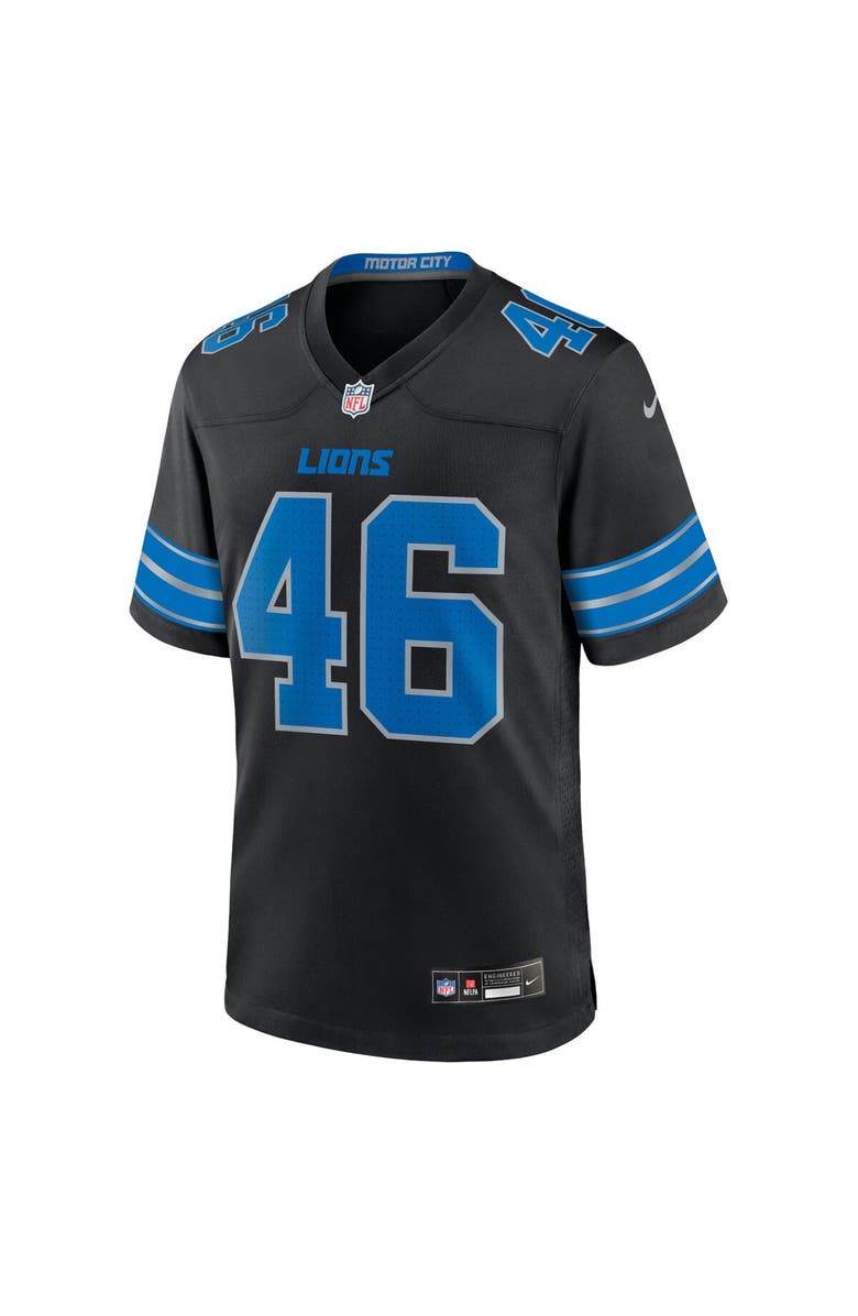 Nike Men's Nike Jack Campbell Black Detroit Lions 2nd Alternate Game Jersey, Alternate, color, Black
