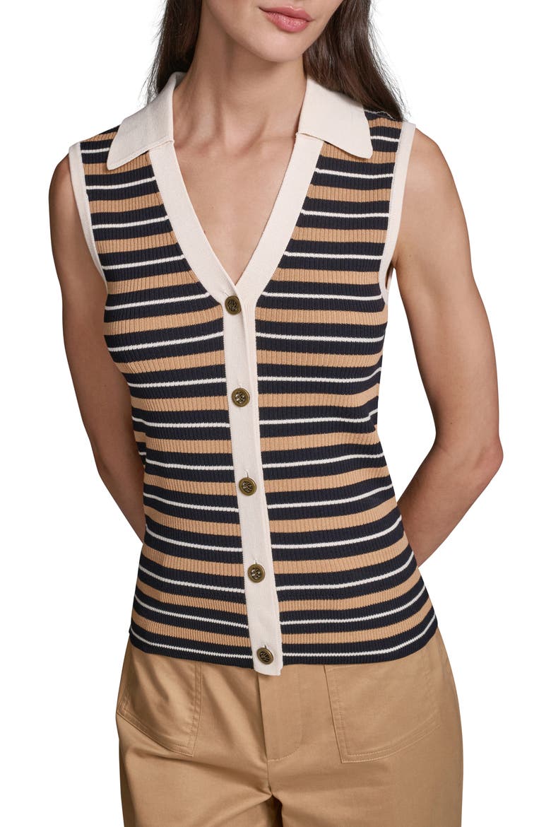 Stripe Rib Vest, Main, color, MIDNIGHT NAVY