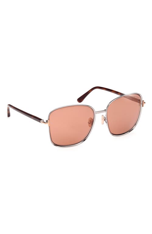 Tom Ford Fern 57mm Square Sunglasses In Neutral
