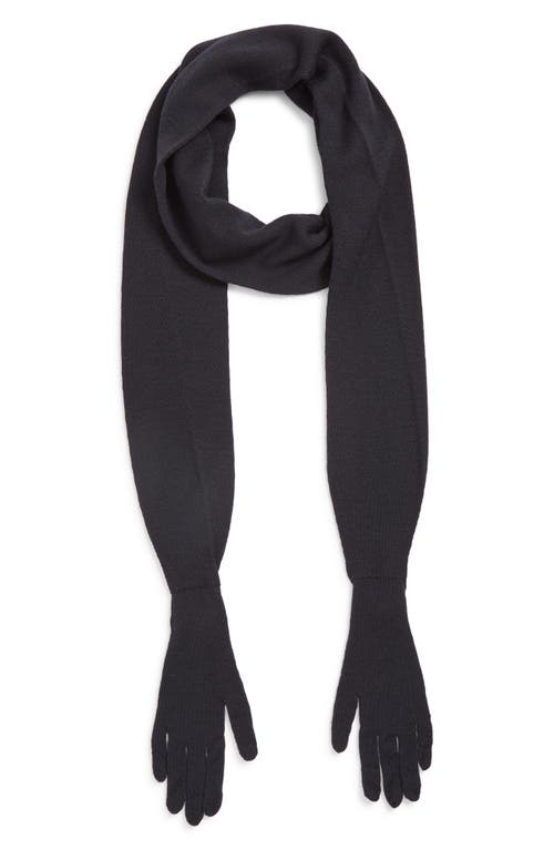 Paloma Wool Flauta Extrafine Merino Wool Scarf With Attached Gloves In Black