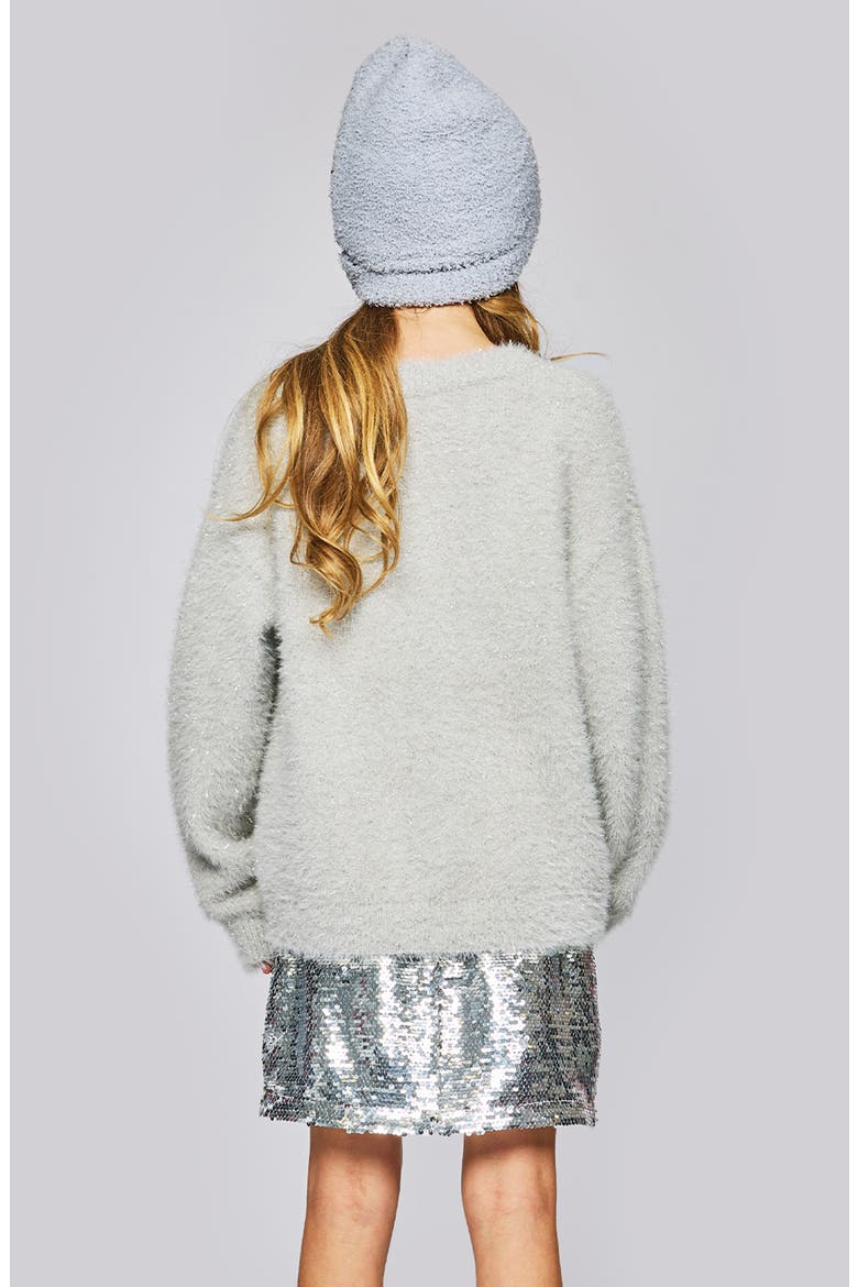 Kids' Fuzzy Metallic Sweater, Alternate, color, GREY