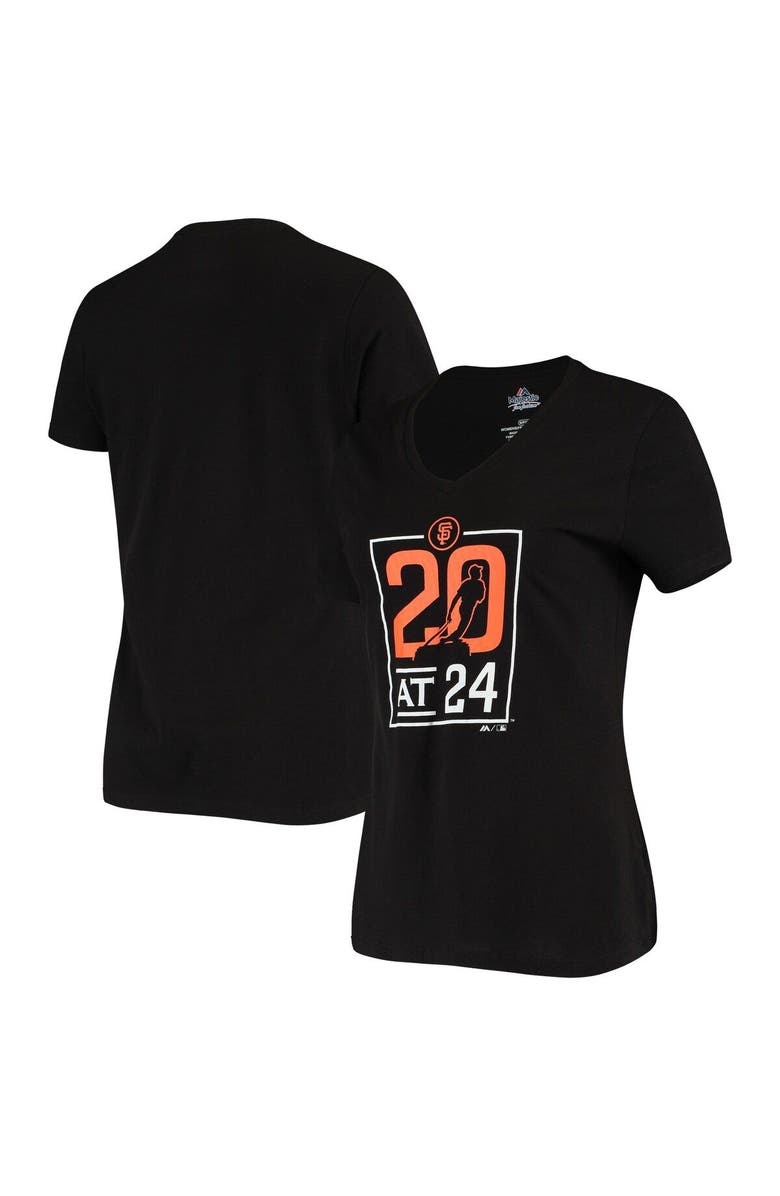 MAJESTIC Men's Majestic Black San Francisco Giants Park Anniversary V-Neck T-Shirt, Main, color,
