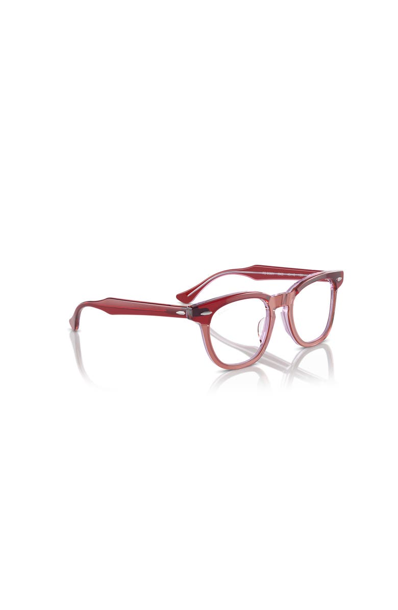 Ray-Ban 45mm Square optical glasses, Alternate, color, Red