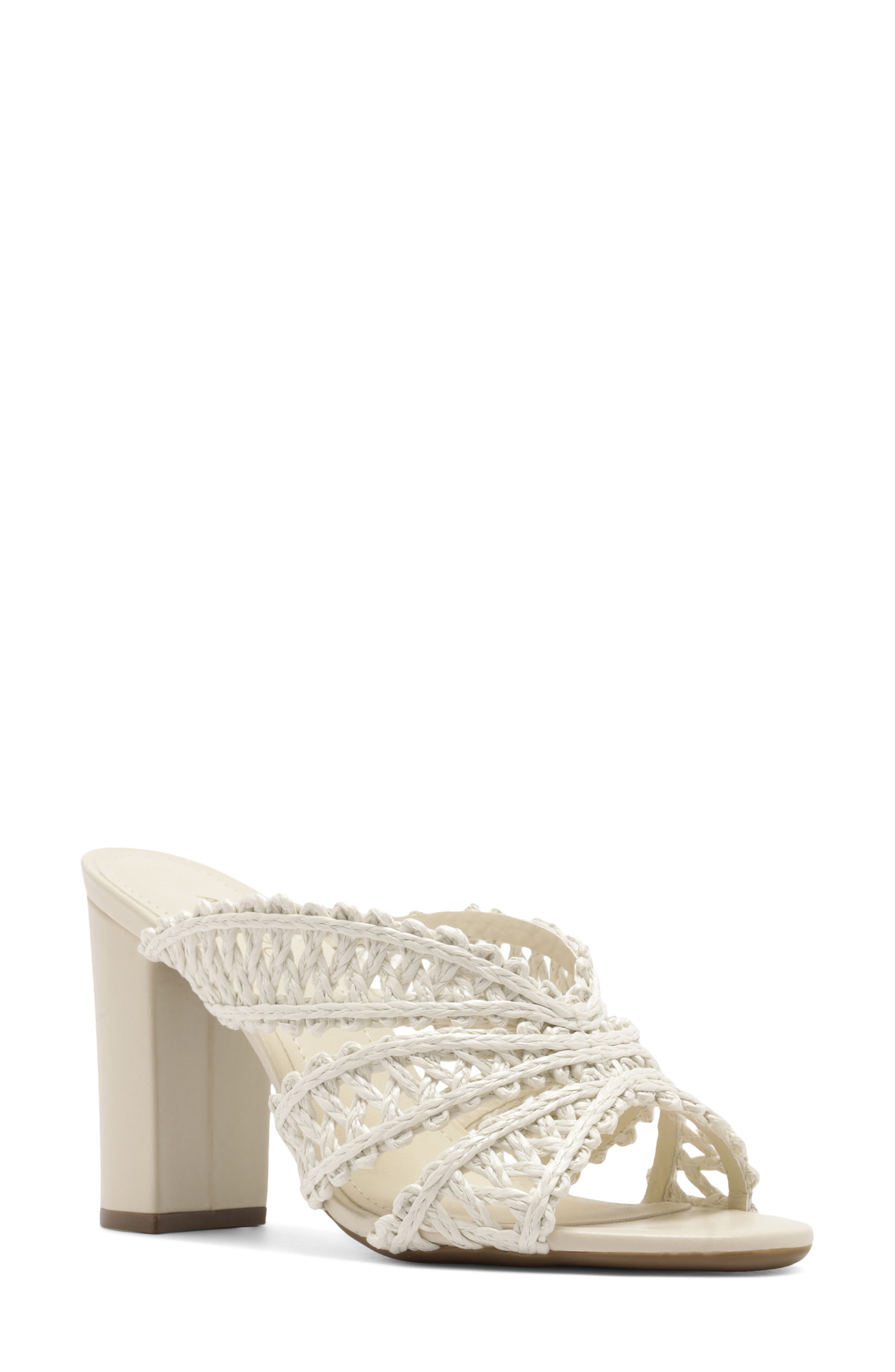 Arezzo Ciara Block Heel Sandal, Main, color, Off White