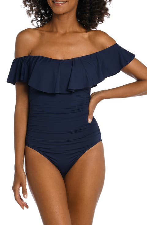 Off the Shoulder One-Piece Swimsuit