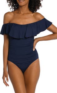 La Blanca Off the Shoulder One-Piece Swimsuit