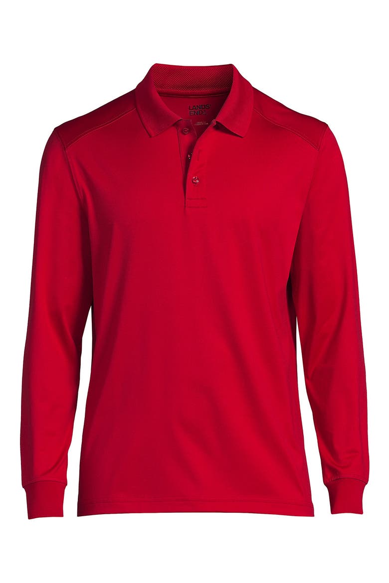 School Uniform  Long Sleeve Rapid Dry Polo Shirt, Alternate, color, Red
