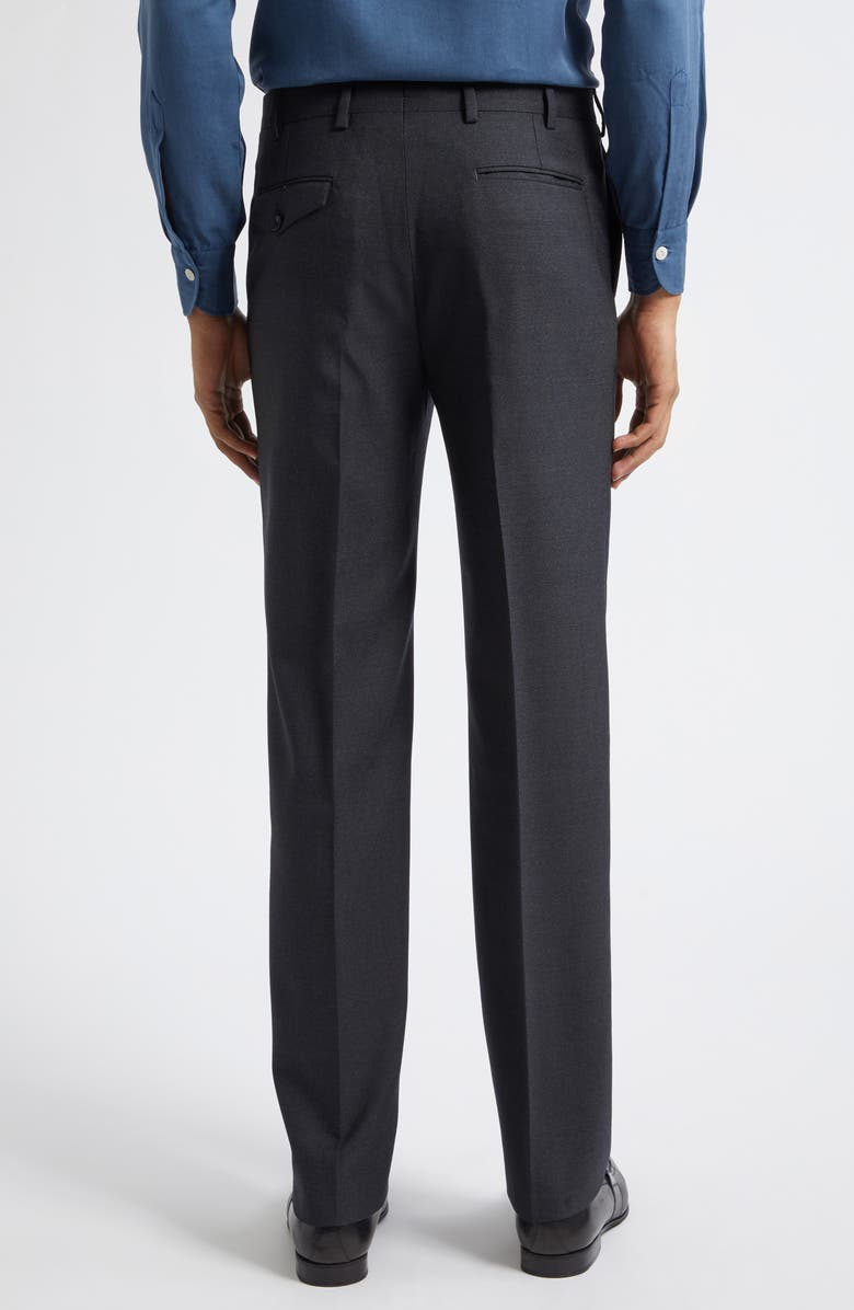 J. Mueser Waverly High Twist Virgin Wool Trousers, Alternate, color, Charcoal