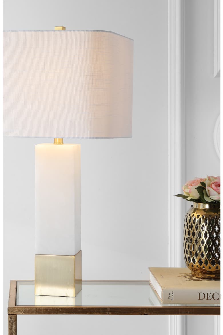 Jeffrey Metal/Marble LED Table Lamp, Alternate, color, Brass Gold/White