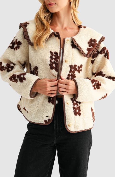 Floral High Pile Fleece Jacket