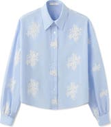 MANGO Floral Embroidered Button-Up Shirt