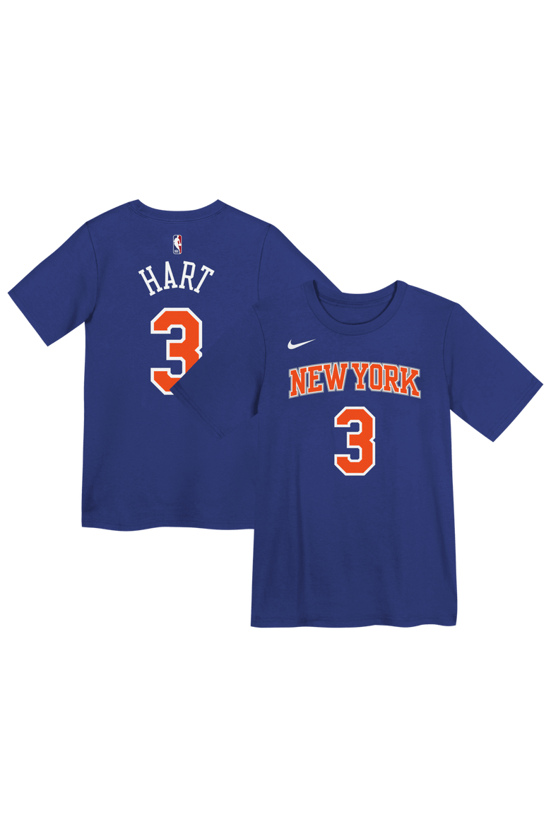 Preschool Nike Josh Hart Blue New York Knicks Icon Name & Number T-Shirt, Main, color, Blue