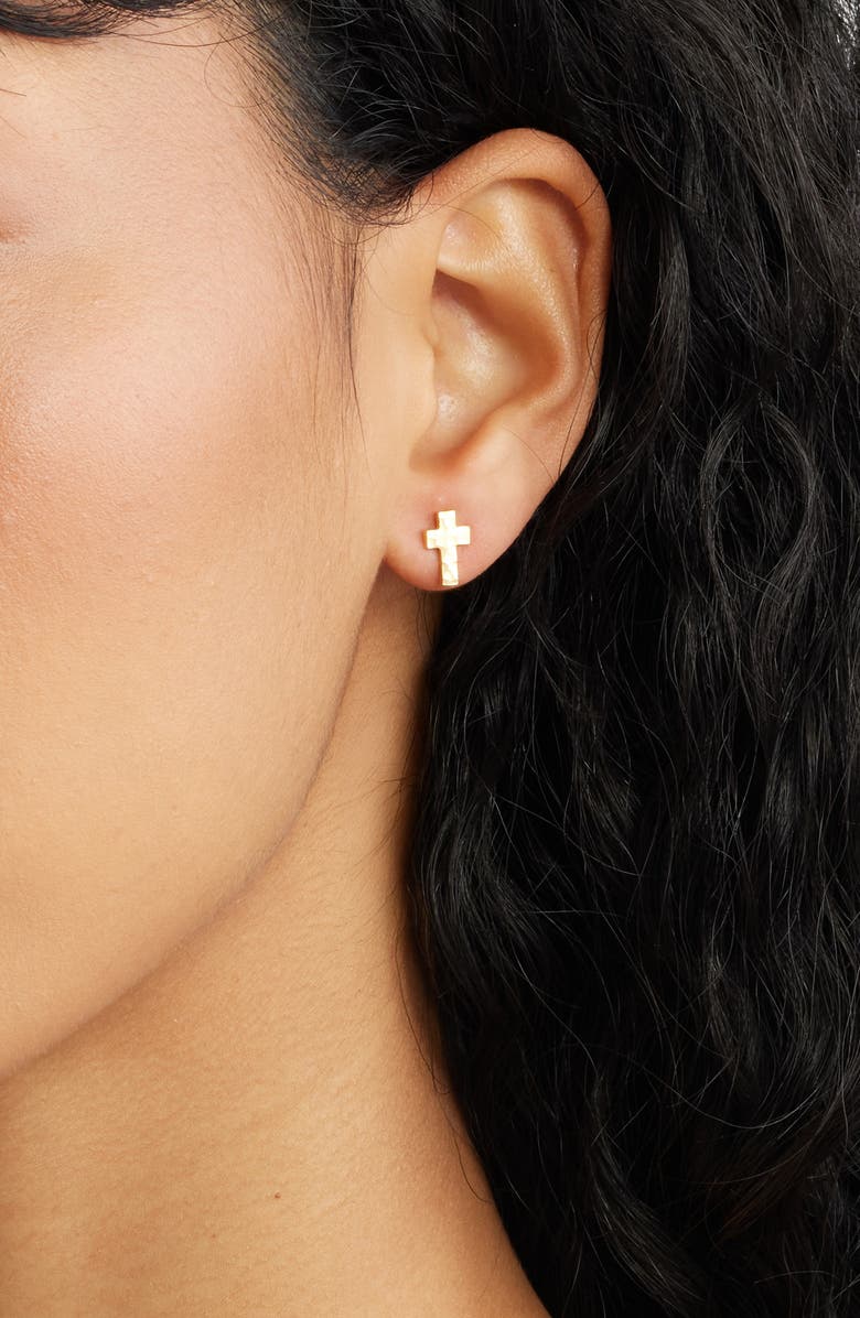 Kiara by Ki-ele Yeshua Stud Earrings, Alternate, color, Gold