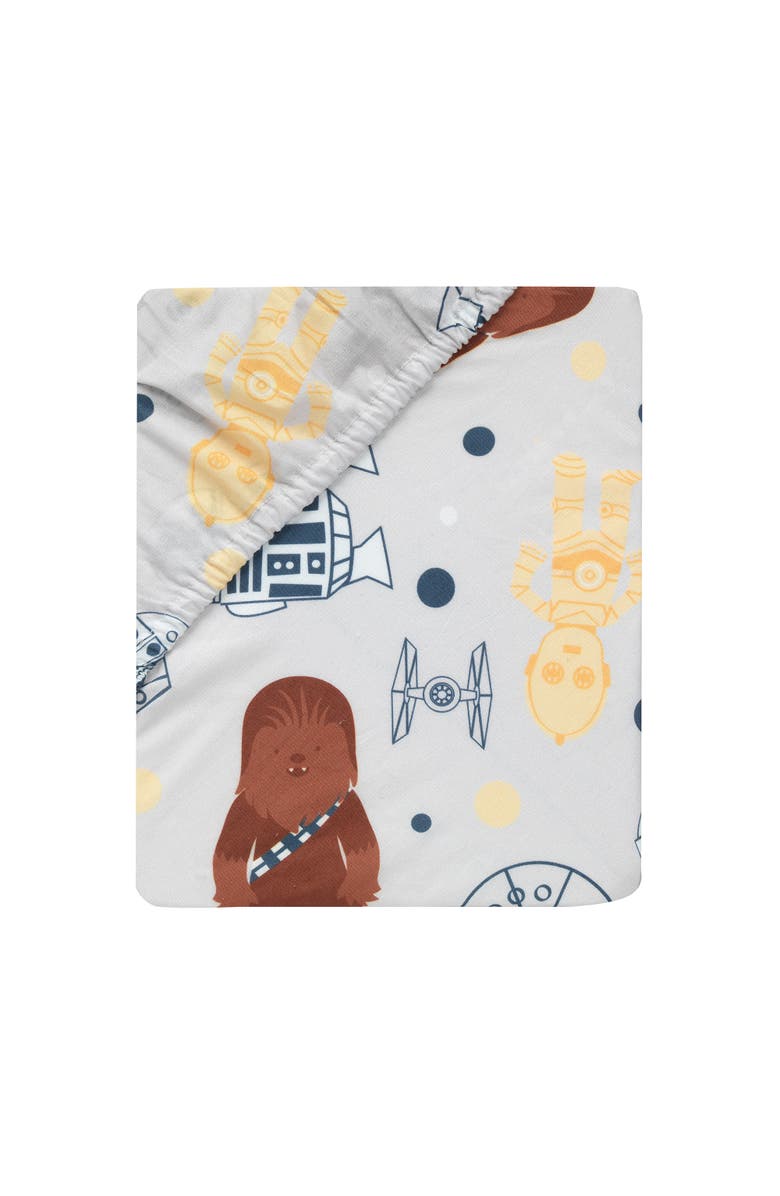 Lambs & Ivy Star Wars Signature Millennium Falcon 100% Cotton Fitted Crib Sheet, Alternate, color, Grey