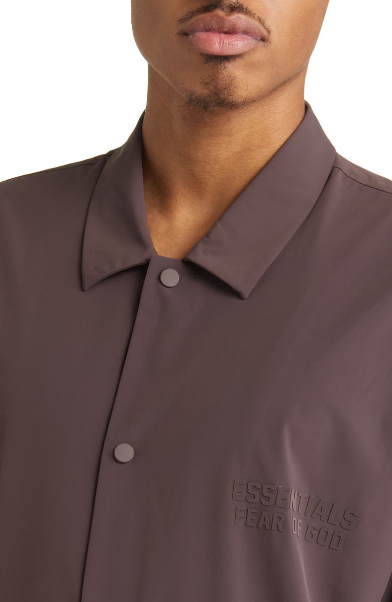 Fear of God Essentials Stretch Nylon Snap-Up Shirt, Alternate, color,