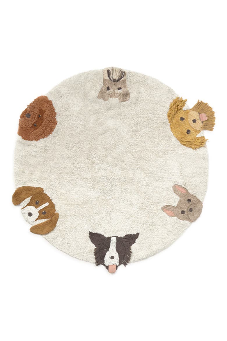 Dogs Washable Cotton Blend Area Rug, Main, color, TOFFEE NATURAL
