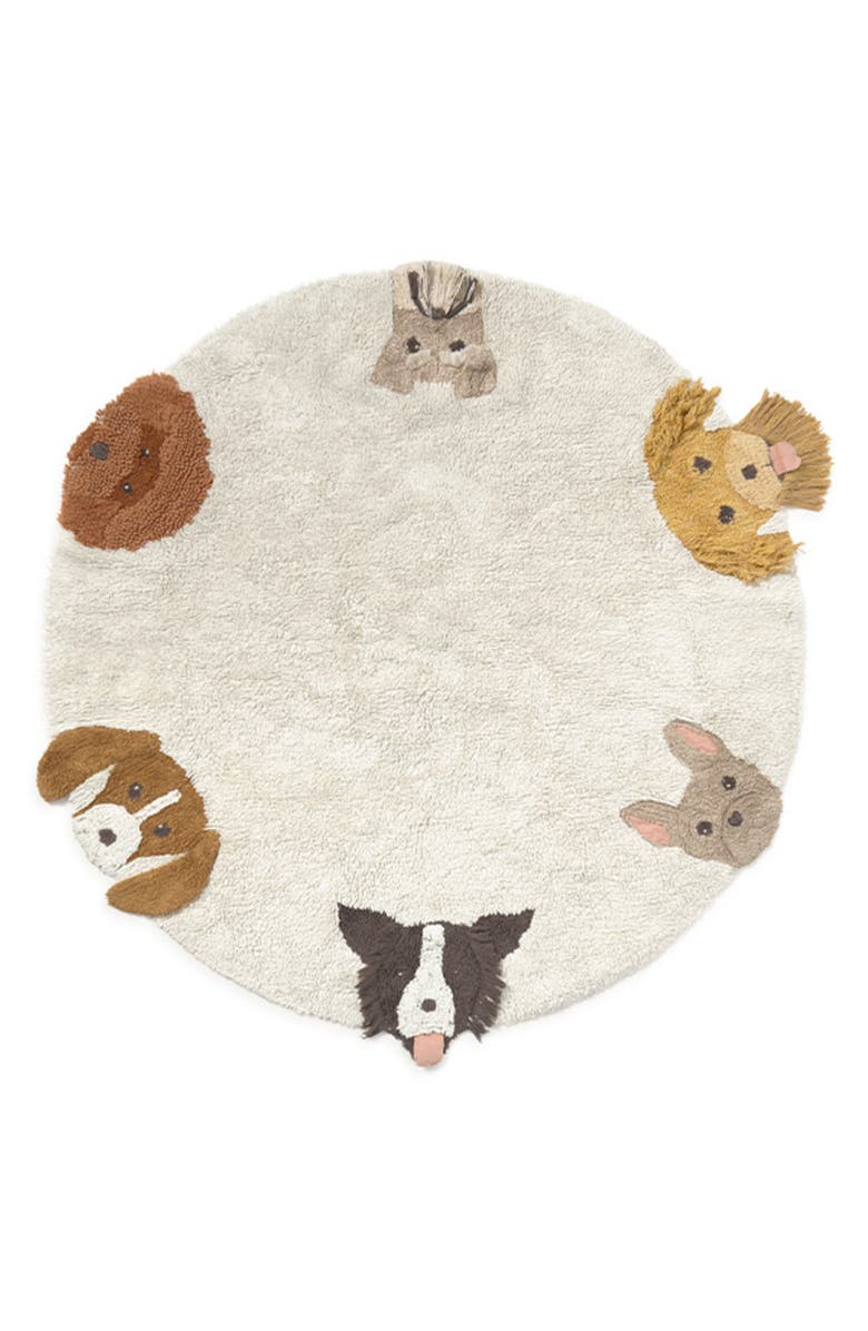 Lorena Canals Dogs Washable Cotton Blend Area Rug, Main, color, 