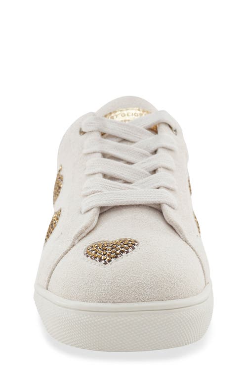 Kurt Geiger London Kids' Mini Lane Love Crystal Heart Sneaker In White