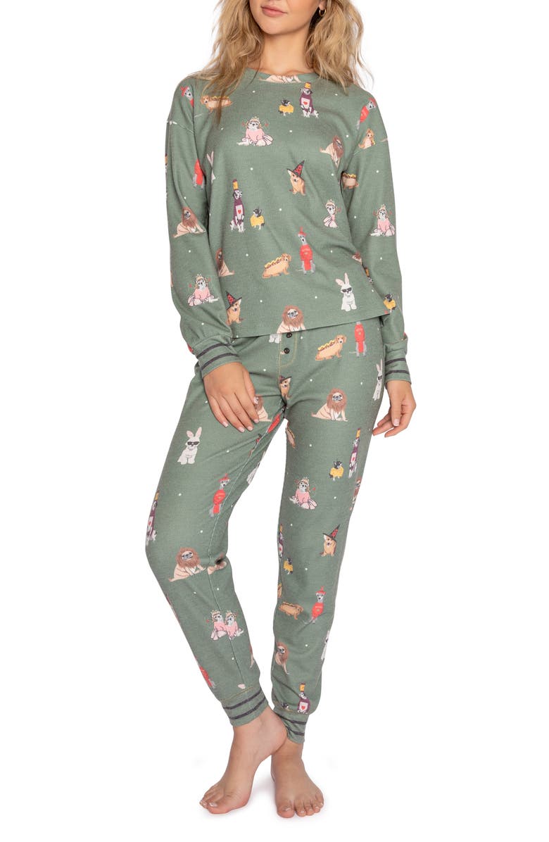 PJ Salvage My Boo Long Sleeve Ribbed Pajamas, Main, color, 