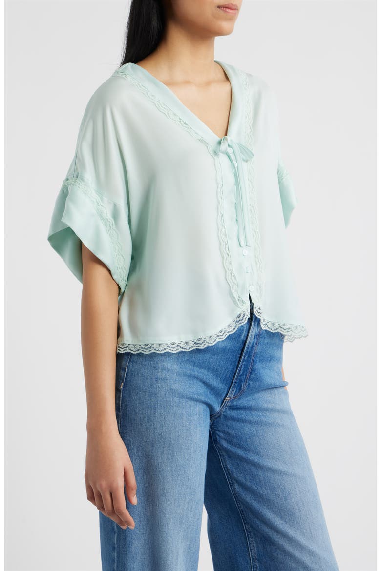 Lace Trim Dolman Sleeve Top, Alternate, color, MORNING MIST