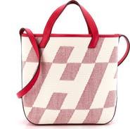 Pre-Owned Hermes Cabas H en Biais Tote Canvas with Leather 27