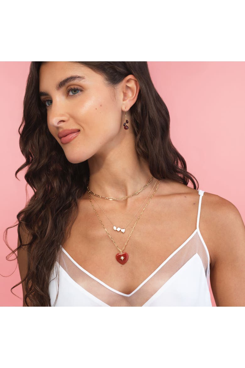 Lab Grown Diamond Fancy Mix Bezel Necklace, Alternate, color, 14K Yellow Gold