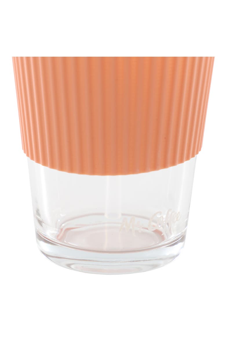 4 Piece 15 Ounce Glass Cup Set w/ Lid and Straw, Alternate, color, Pink
