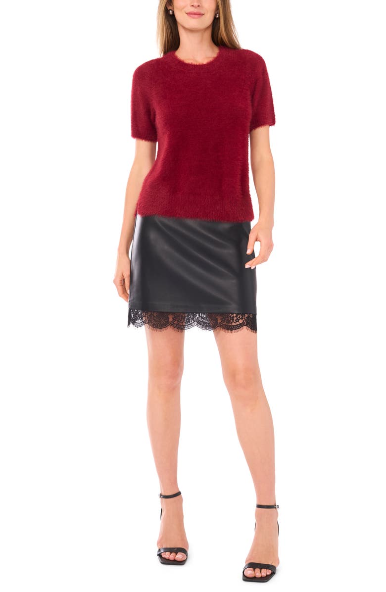 Vince Camuto Short Sleeve Sweater, Alternate, color, Crimson