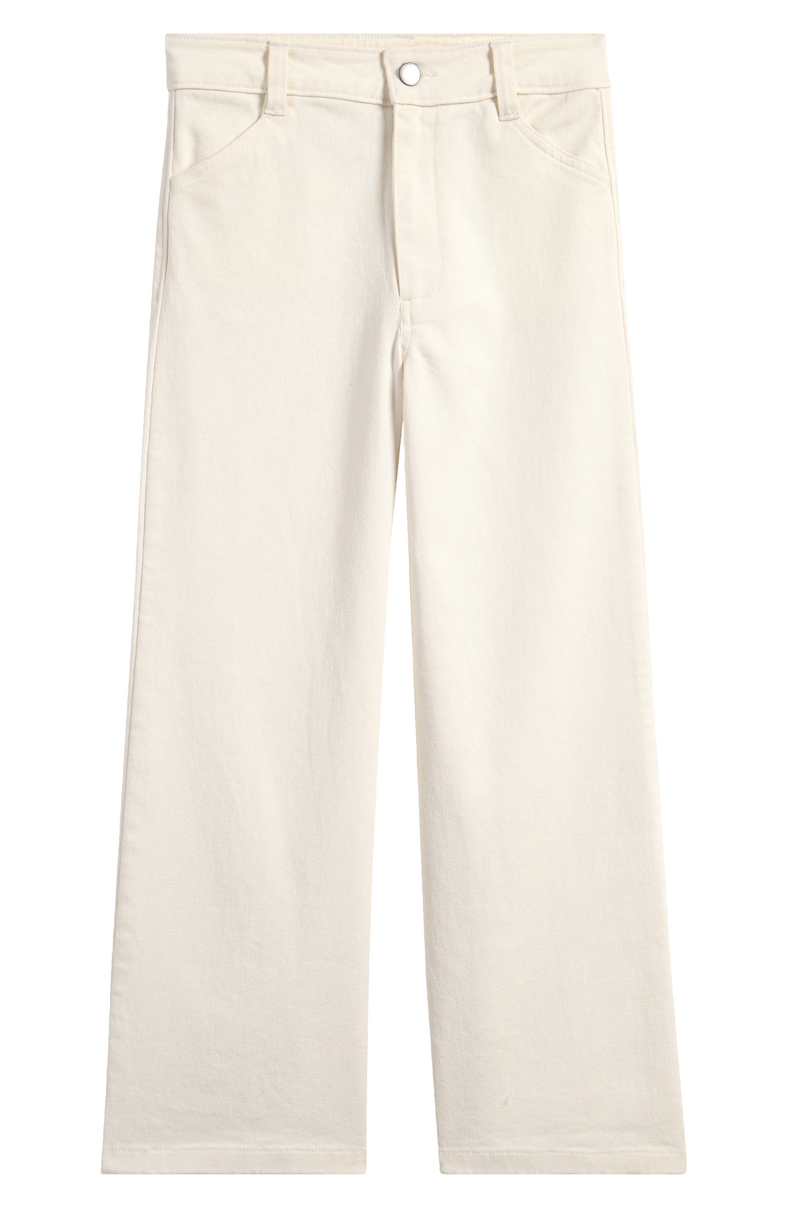 Nordstrom Kids' Stretch Twill Crop Wide Leg Pants