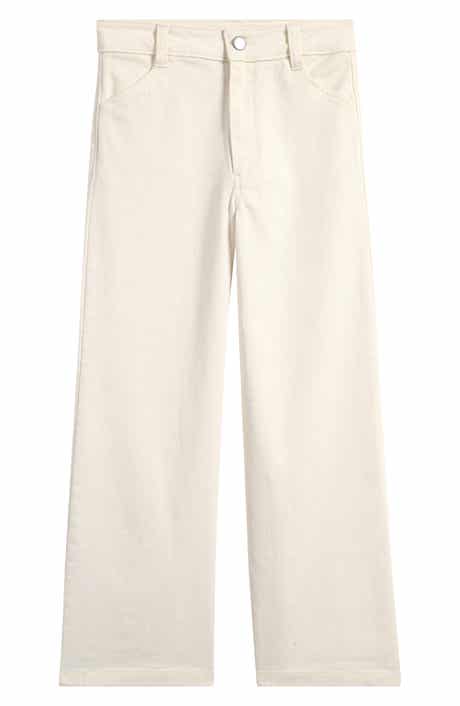 Nordstrom Kids' Stretch Twill Crop Wide Leg Pants