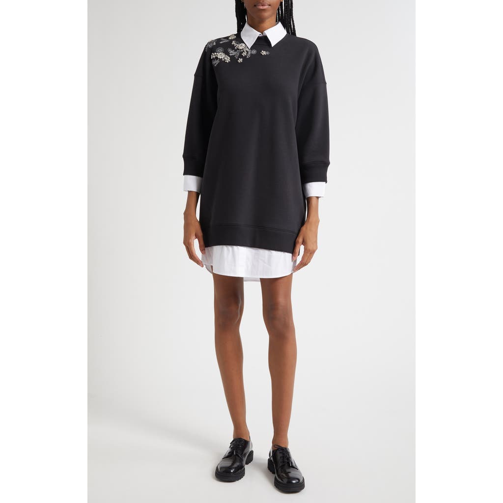 Cinq À Sept Cinq A Sept Justina Sweater Overlay Dress In Black