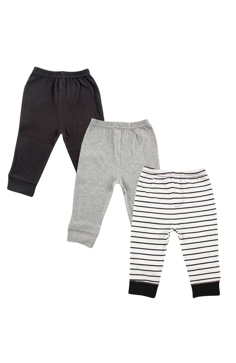 Luvable Friends Durable Cotton Pants, Main, color, Black Stripe