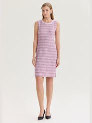 Misook Braided Trim Tweed Knit Sheath Dress