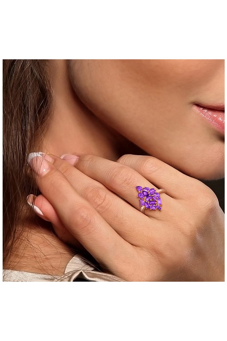 Amethyst Cluster Ring, Alternate, color, PURPLE