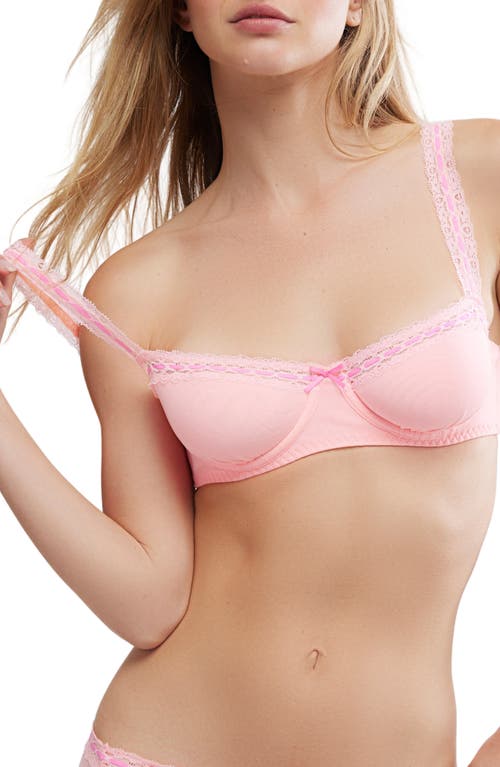 Free People So Sweet Underwire Balconette Bra In Animal Print