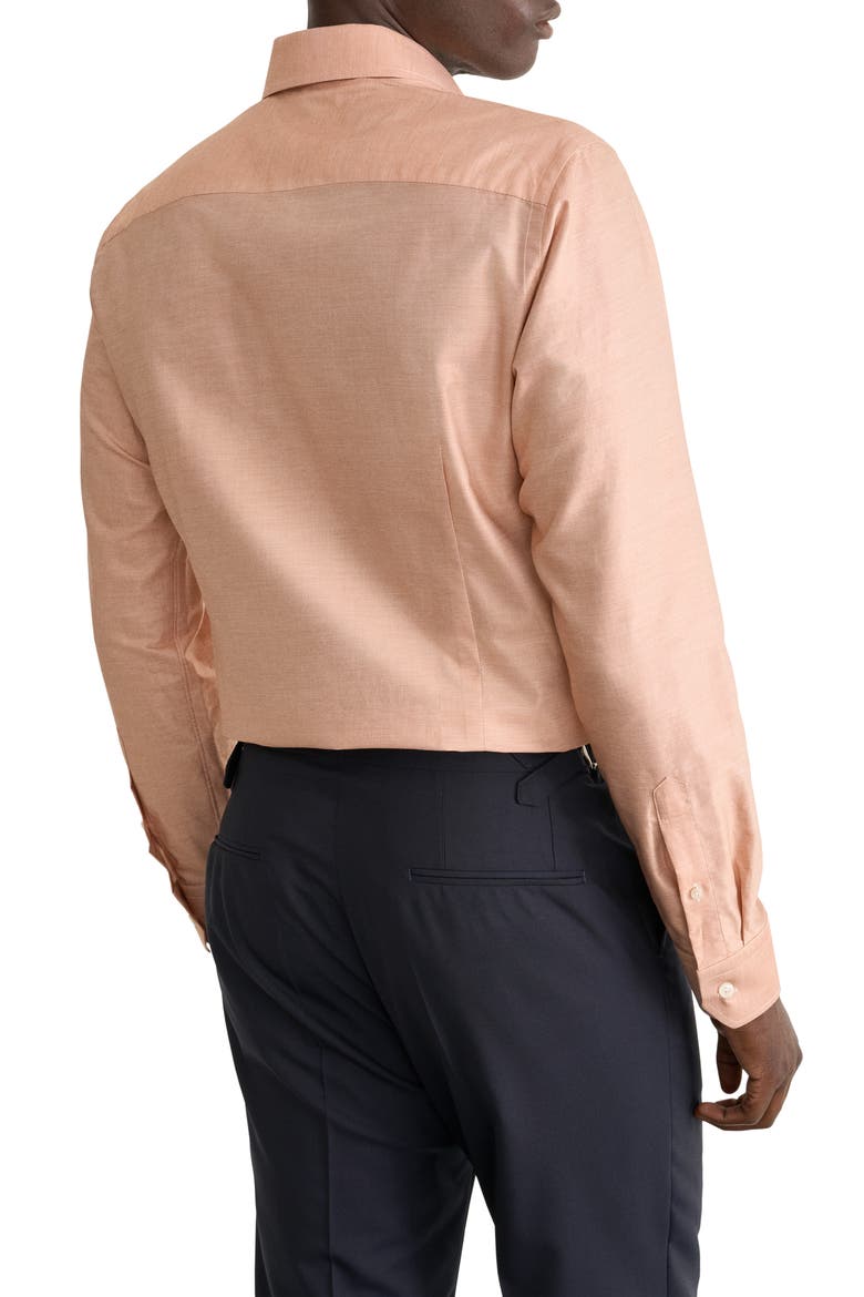 Slim Fit End-on-End Cotton Shirt, Alternate, color, MEDIUM ORANGE